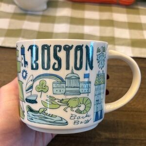 Starbucks Boston Illustrated Ceramic Mug - Blue & Green